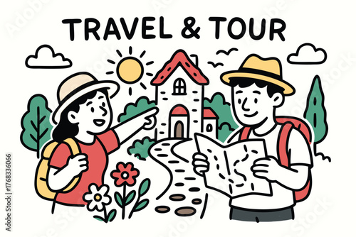 Travel and tour vector art work