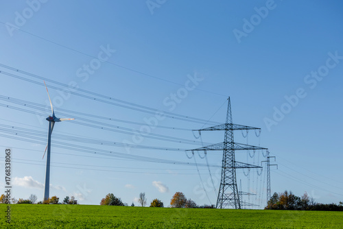Wind Turbine Under Blue Sky