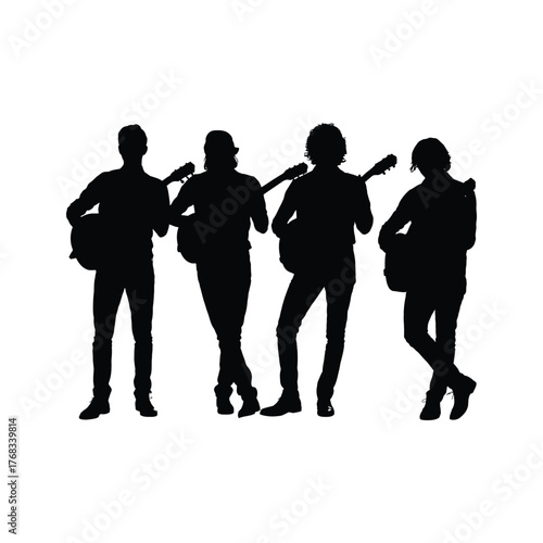
Country musician silhouette with acoustic guitar