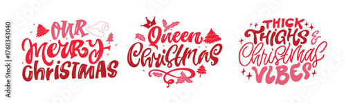 Merry Christmas and Happy New 2026 Year - cute hand drawn doodle lettering postcard. Hello 2026. Holly Jolly, Tis the season.