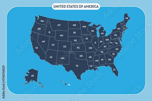 United States Map Vector Graphic for Presentations and Designs