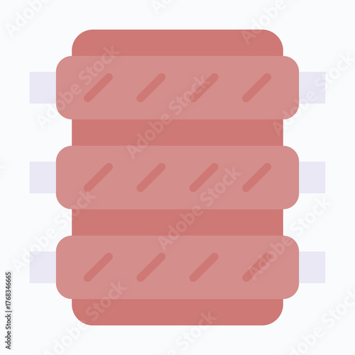 Grilled Meat Kebab Icon — Isolated Flat Style Vector Icon