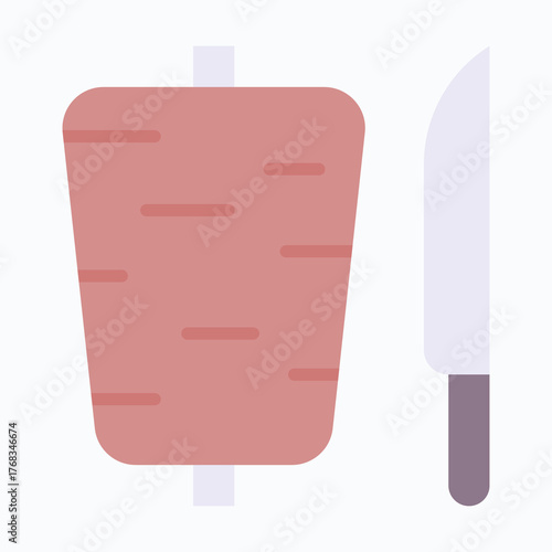 Doner Shawarma Icon — Isolated Flat Style Vector Icon