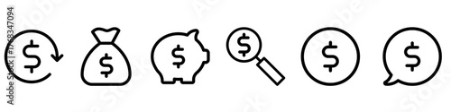 Money icon vector set. finance illustration sign collection. banking symbol.