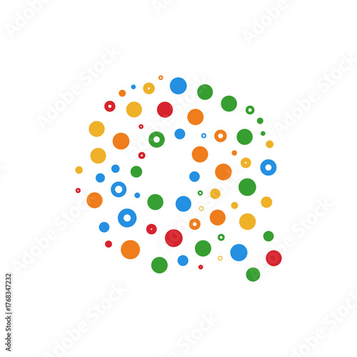 Letter Q dots and colours logo.