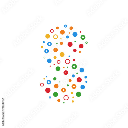 Letter S dots and colours logo.