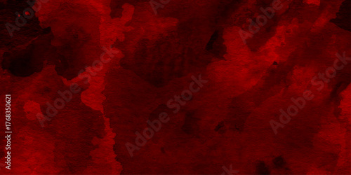 Abstract vibrant red and black stain patterns, giving a warm and inviting red watercolor effect on the image, colorful smoke on floor. misty fog effect texture overlays for text or space.