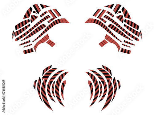 car race stripes arrow and speed line sticker design vector set graphic sport decal vinyl element automobile decoration rally dynamic motion performance vehicle tuning and automotive illustration