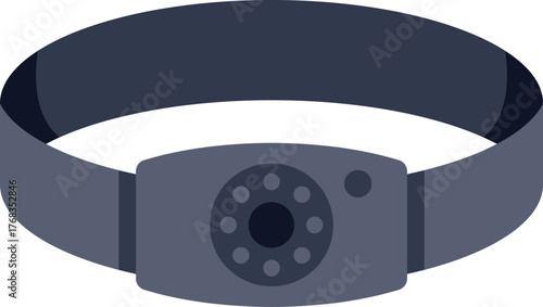 Headlamp flashlight camping equipment is showing a beam of light