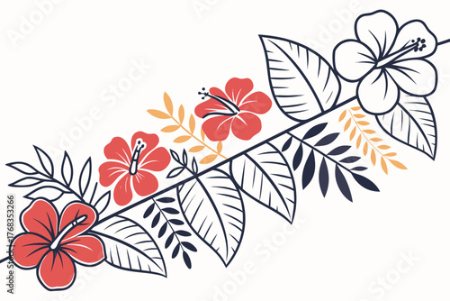Flat modern vector of Hawaiian lei flower pattern minimal texture
