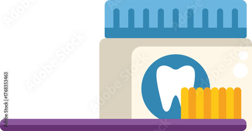 Tube of toothpaste with a toothbrush is displayed, promoting good oral hygiene practices