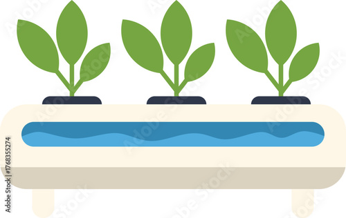 Hydroponic system is growing plants in a water based, nutrient rich solution, without soil