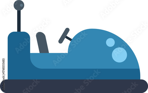 This minimalist vector illustration of a bumper car is perfect for projects related to amusement parks, leisure, and childhood