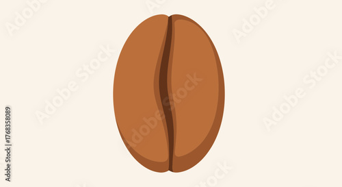 Coffee Bean Icon Illustration on a Neutral Background from a Direct Viewpoint
