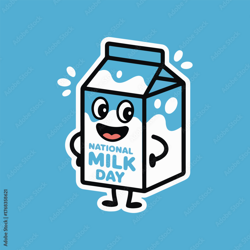 Naklejka premium National Milk Day Illustrations — Abstract Milk Splash Heart, Farm Scene, Cute Milk Carton, Eco Dairy Packaging, Milk Patterns & Healthy Nutrition Vector Art