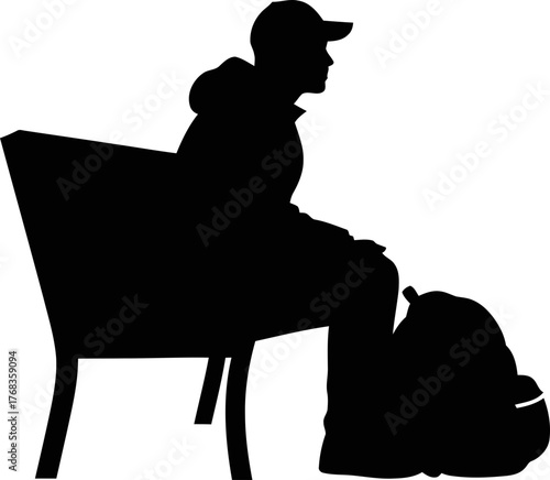 urban wanderer finds a moment of quiet reflection during his journey