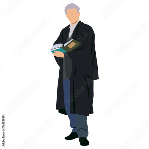 Professional judge, lawyer, barrister, advocate vector illustration