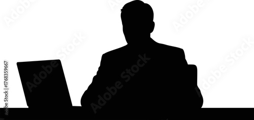 professional silhouette diligently working, shaping strategies for future success and growth