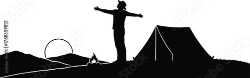 wilderness whispers freedom solo camper finds dawns boundless serenity