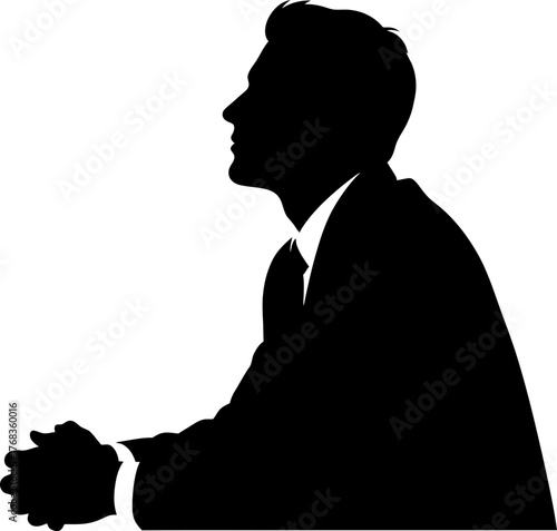 strategic mind silhouette, patiently processing vital information, planning ahead