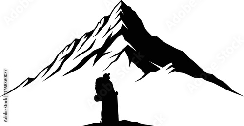 peak challenge awaits a determined trekker begins the arduous climb