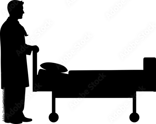 vital journey doctor carefully transports patient, symbolizing dedication to wellbeing