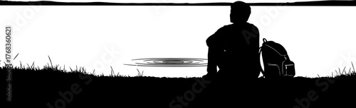 waters edge whisper reflecting horizons, finding peace in solitude