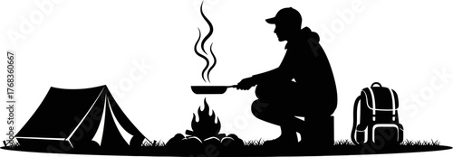 wilderness feast solo traveler prepares meal under starry open skies