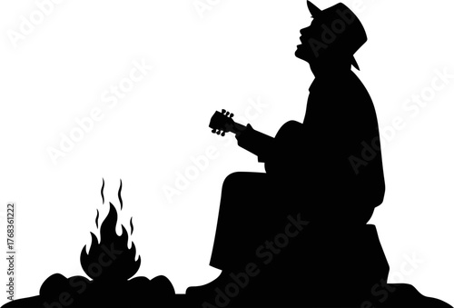 melodies beneath open skies, serenading flames and starry dreams