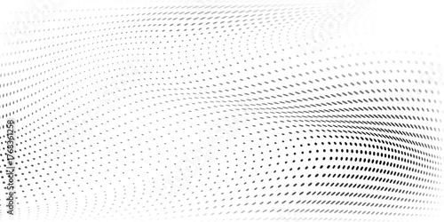 Abstract nice halftone background with wavy surface made of gray dots on white simple. element old art good nice texture dotted illustrations
