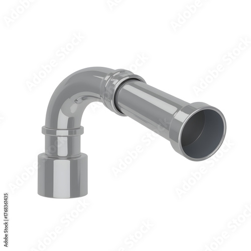 L-shaped plumbing elbow connector on transparent background, plumbing design