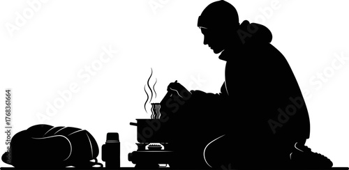 nomadic sustenance a solitary pause for warming wilderness provisions