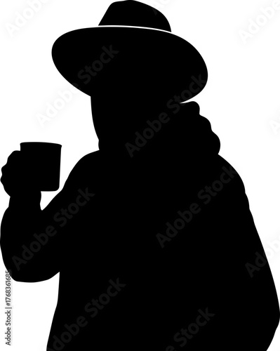 cheerful man, warm beverage everyday happiness found in simplicity