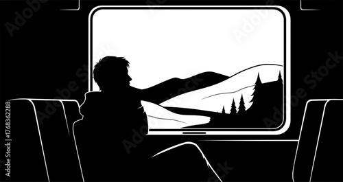 moving thoughts lone figure absorbs scenery, plotting future paths ahead