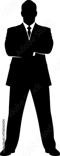 unwavering resolve executive silhouette stands firm, projecting steadfast leadership confidence