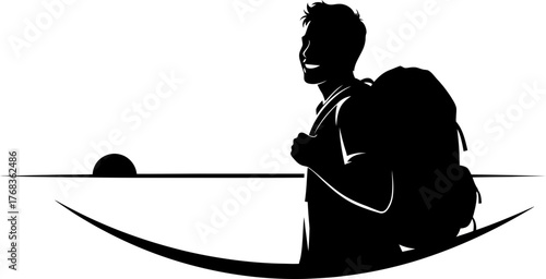 optimistic traveler anticipates dawns promise, ready for lifes great adventure