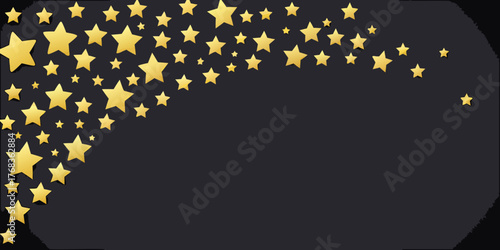 Golden stars scattered across a dark background creating a festive and celebratory design