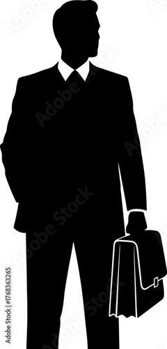 corporate visionary stands ready, reflecting on future endeavors