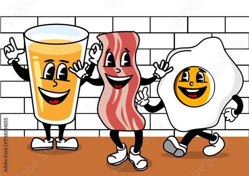 Illustration of a funny breakfast
