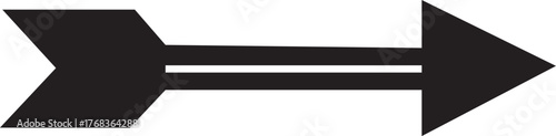 Straight line arrow design black vector illustration isolated on transparent background