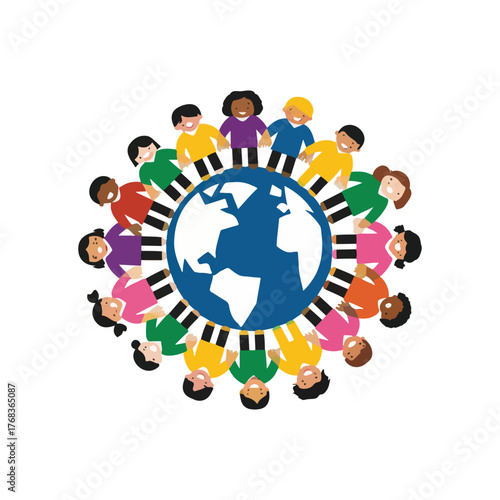 Creative Universal Children’s Day Design Bundle Showing Happy Kids, Cultural Diversity, STEM Education, Environmental Care, and Joyful Celebration Graphics