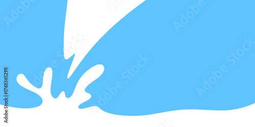 Milk splash vector illustration. Simple milk wave and splash shapes for banner backgrounds, product packaging, and dairy advertising design. Smooth flowing liquid elements for fresh milk concepts.