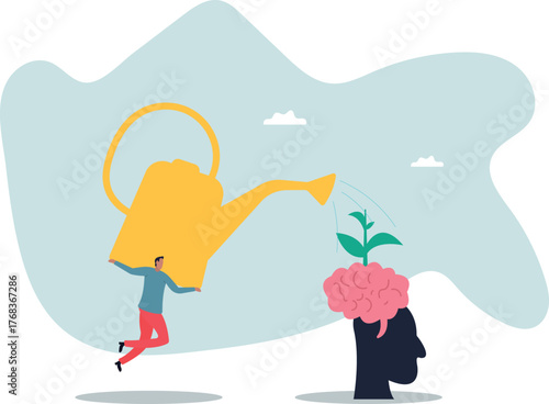 Growth mindset, personal development or improvement, training to believe to success, motivation or coaching,about a man and his life.