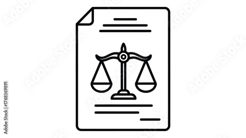 Legal document with scales of justice icon on