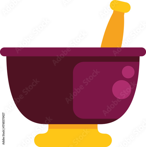 Traditional medicine preparation process using mortar and pestle, crushing ingredients for herbal remedies