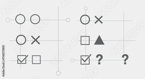 Abstract patterns showcasing logical progression problem solving and visual reasoning skills
