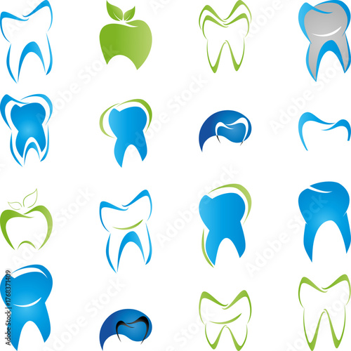 Verschiedener Zähne Sammlung, Zahn, Logo, Icon, Logos Sammlung