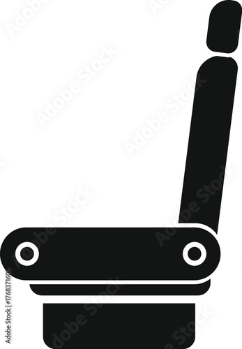 Side view of adjustable car seat with headrest, comfort and safety for passengers