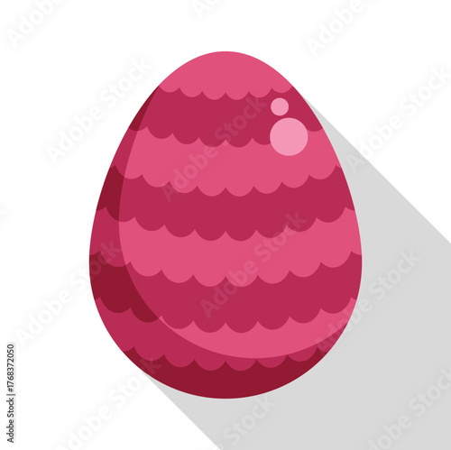 Pink easter egg decorated with wavy stripes, symbolizing celebration and joy during spring holidays