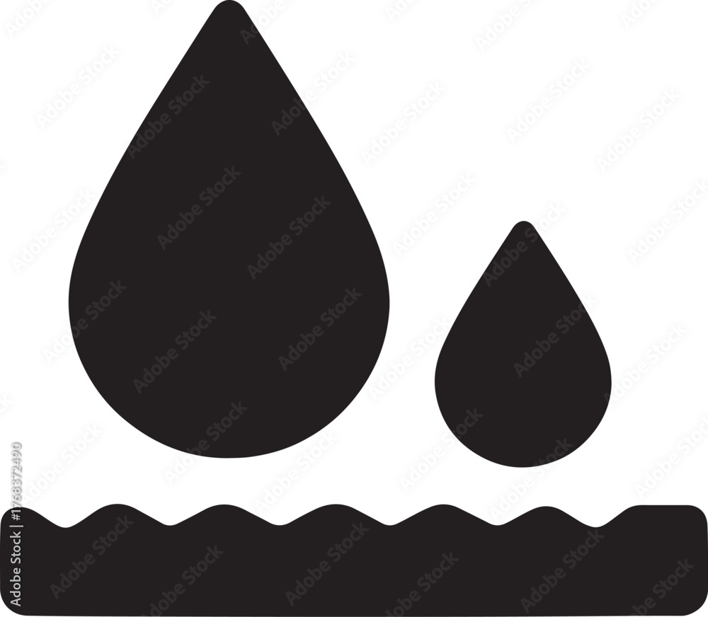 Fototapeta premium Hydrophobic surface illustration icon vector for water-repellent, protective, and scientific design.
